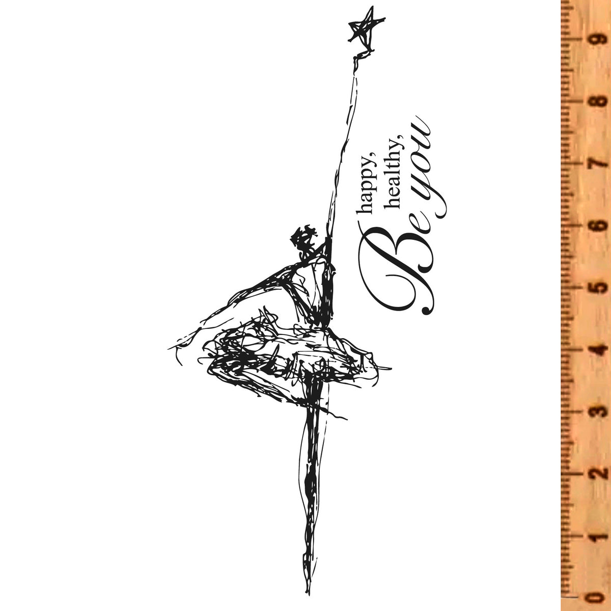 Stempel Be happy, Be healthy, Be you • Ballerina