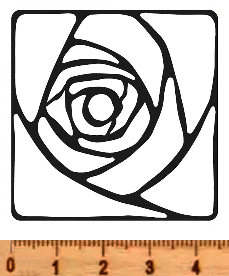 NIEUW • Stempel Art Deco roos