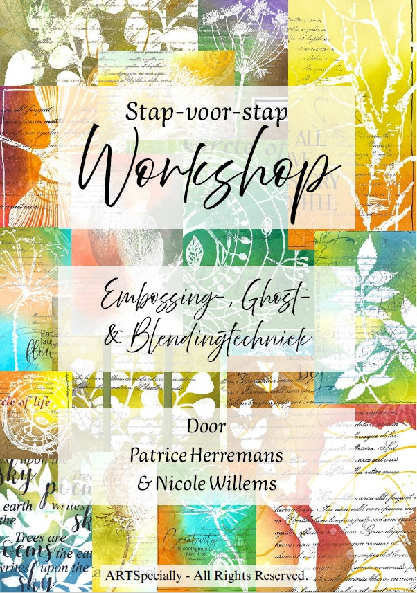 Workshop Nicole Willems en Patrice Herremans: embossing-, ghost- en blendingtechniek i.c.m. stempels