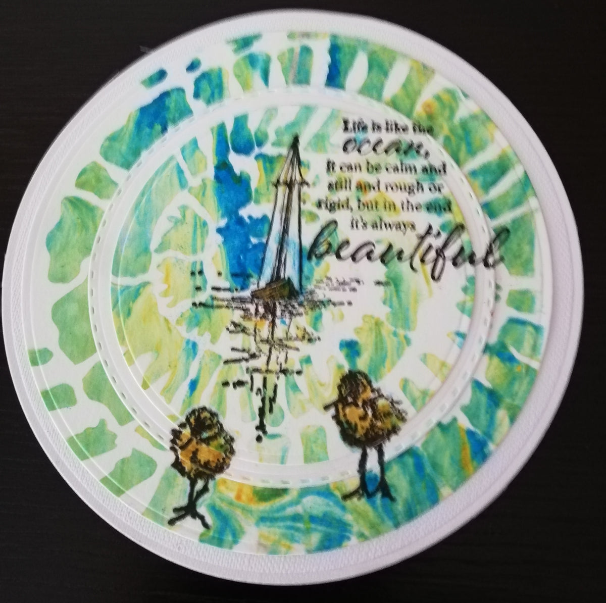 Backgrounds made with shaving foam and templates - Maria Bellekens - 1EN
