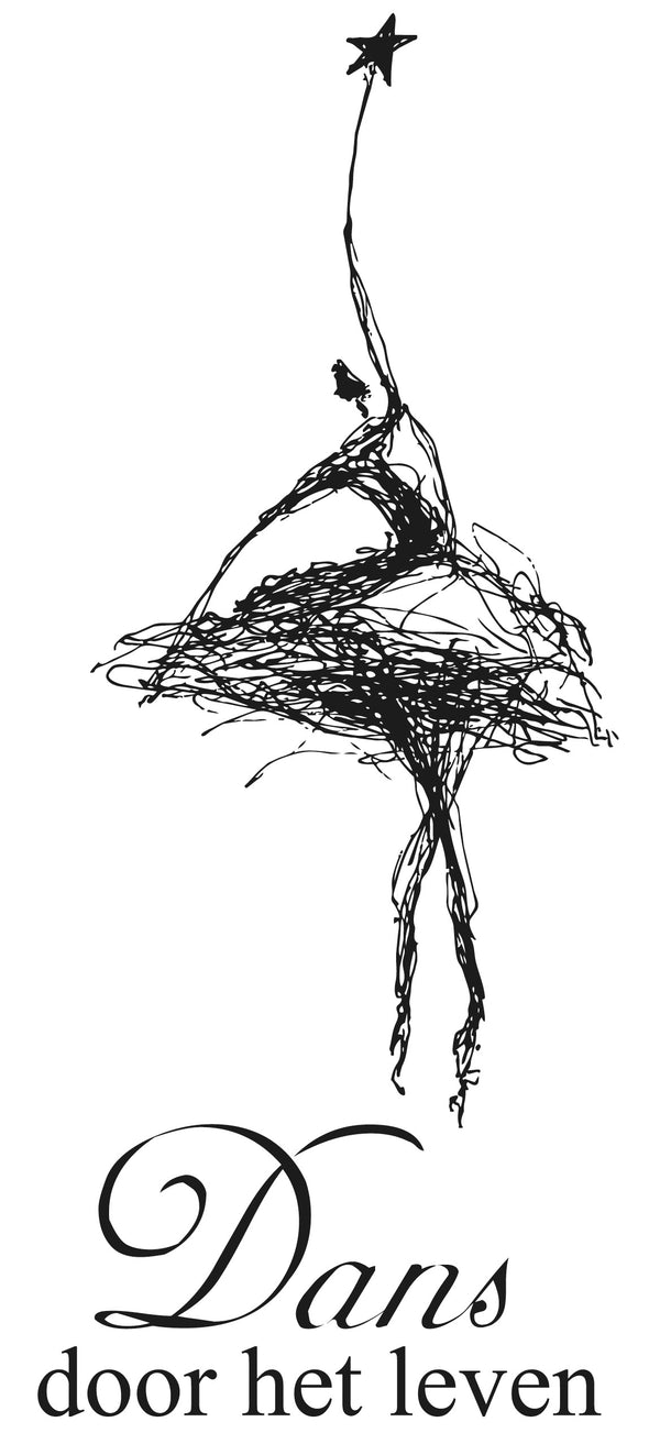 Dans door het leven - ballerina en tekst