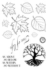 24056 - Tree of Life and leaves -  Stempelset A6 formaat