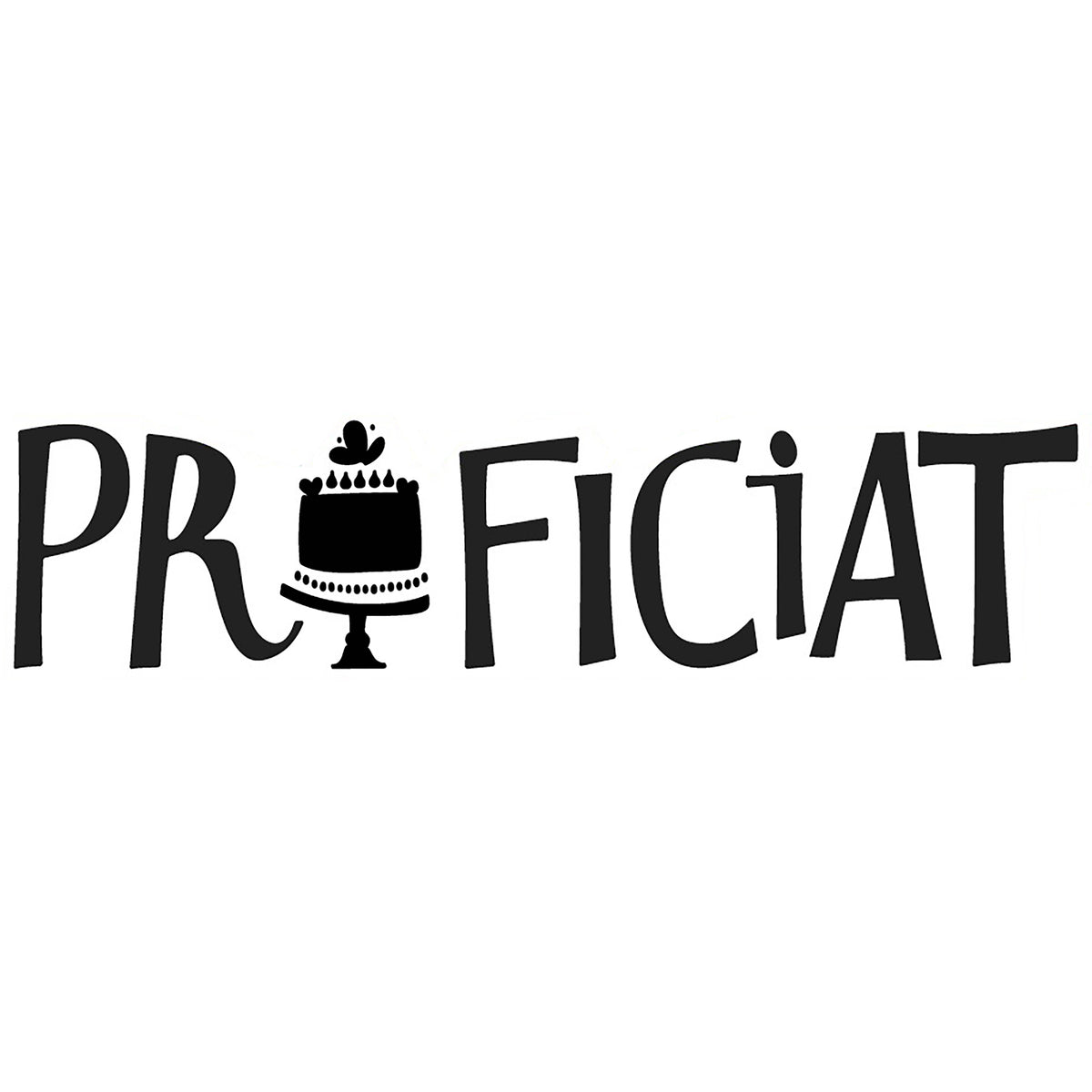NIEUW •  Stempel Proficiat met een taart