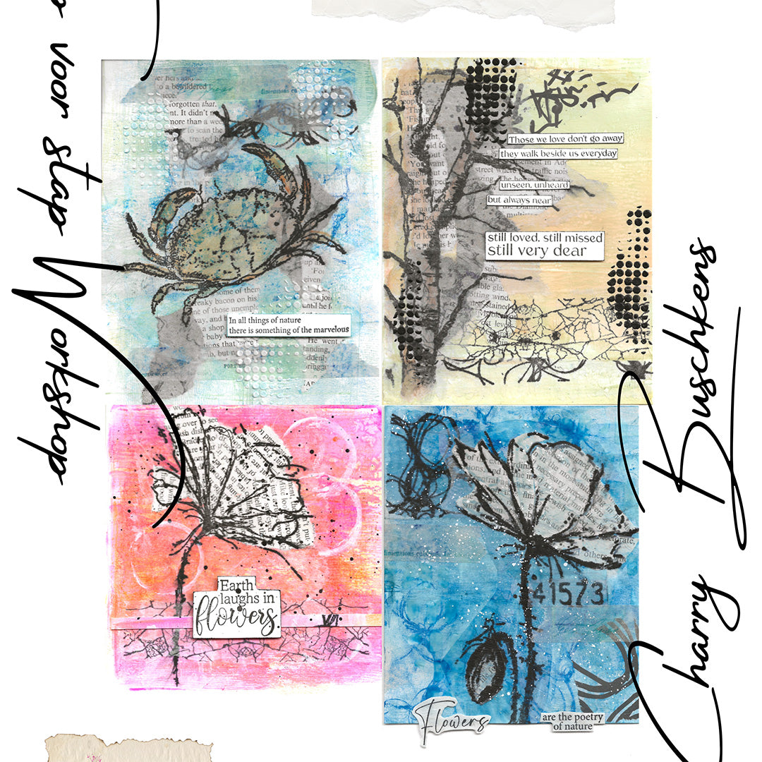 Workshop Charry Buschkens Event 2025: Mixed Media i.c.m. stempels