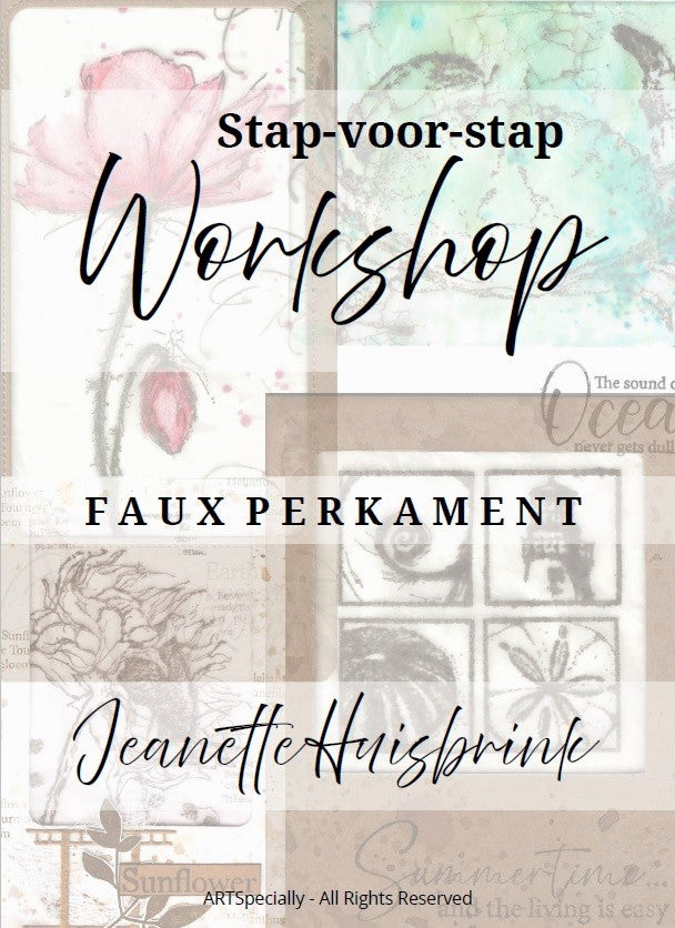 Workshop Jeanette Huisbrink: Faux perkament i.c.m. stempels