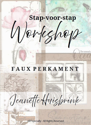 Workshop Jeanette Huisbrink: Faux perkament i.c.m. stempels