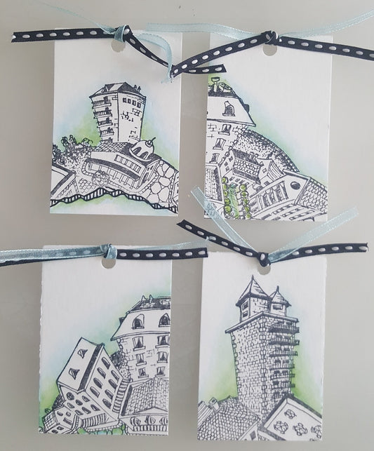 Stadslandschap – grote stempel, kleine kaartjes - Hermine Koster - 3NL